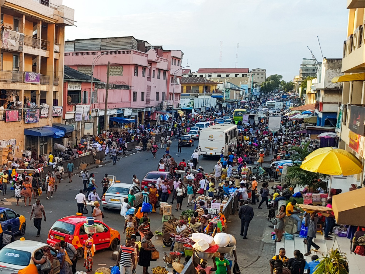 Busy street in Ghana